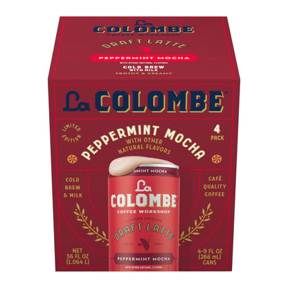 La Colombe Peppermint Mocha Draft Latte - 9 Fluid Ounce, 4 Count - Cold-Pressed Espresso And Frothed Milk + Peppermint And Dark Chocolate - Made With Real Ingredients - Grab And Go Coffee