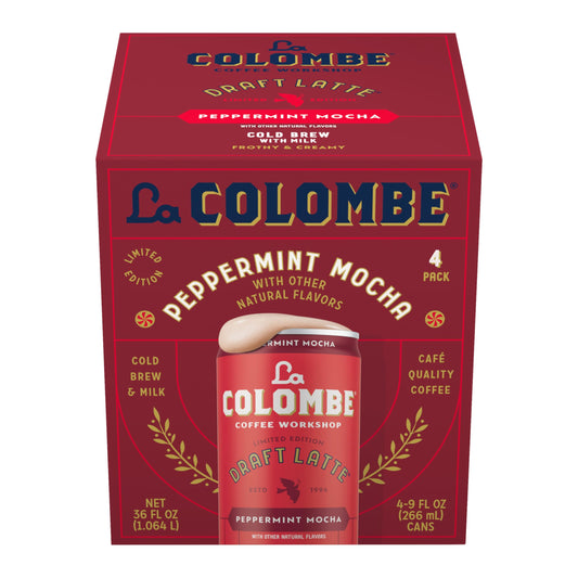 La Colombe Peppermint Mocha Draft Latte - 9 Fluid Ounce, 4 Count - Cold-Pressed Espresso And Frothed Milk + Peppermint And Dark Chocolate - Made With Real Ingredients - Grab And Go Coffee