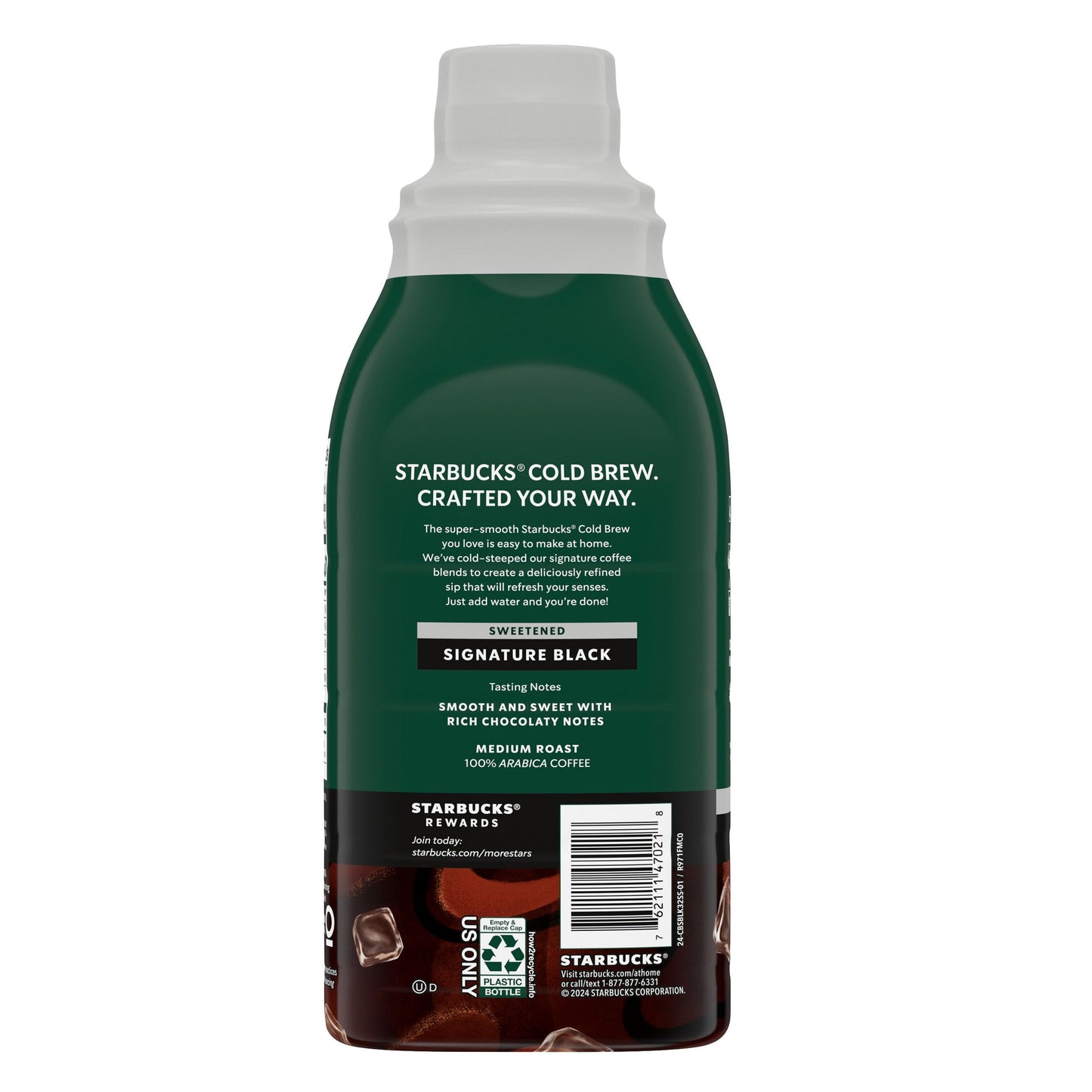 Starbucks Cold Brew Coffee Concentrate, Sweetened Signature Black Iced Coffee, 32 fl oz