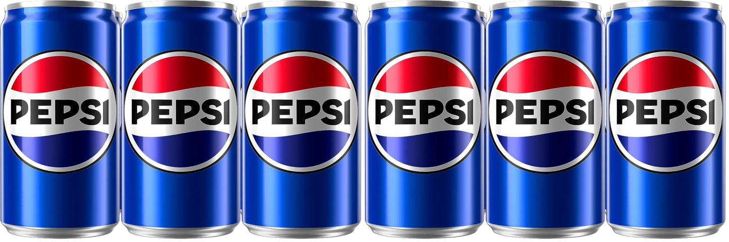 Pepsi Cola Soda Pop, 7.5oz Mini Cans (12 Pack)