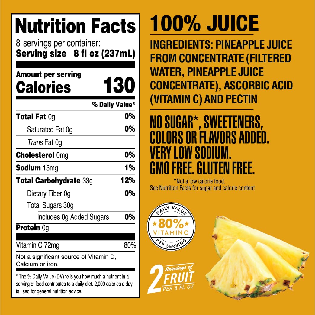 Langer, Pineapple Juice with Vitamin C, 64 Fl Oz Bottle
