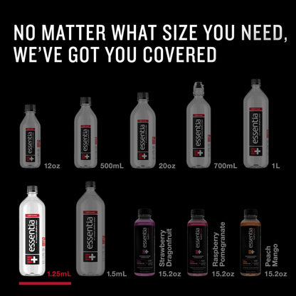 Essentia Water LLC , 99.9% Pure, Infused with Electrolytes for a Smooth Taste, pH 9.5 or Higher; Ionized Alkaline Water, Black, 42.3 Fl Oz (Pack of 12)