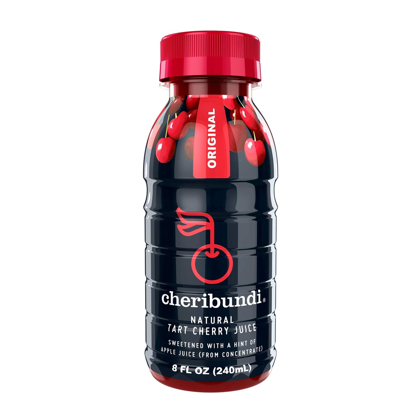 Cheribundi PURE Tart Cherry Juice (Pack of 12) and Cheribundi ORIGINAL Tart Cherry Juice Lightly Sweetened with Apple Juice