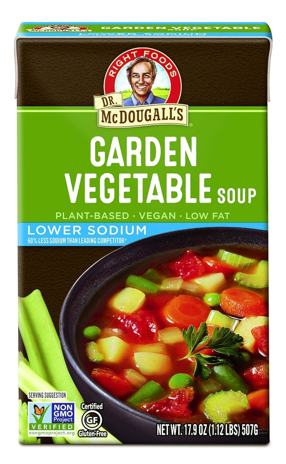 Dr Mcdougalls, Low Sodium Garden Vegetable Soup, 17.9 Ounce (Pack of 6)