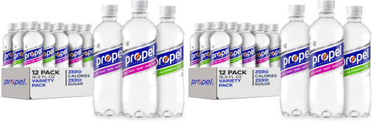 Propel,3 Flavor Variety Pack,Zero Calorie Sports Drinking Water with Electrolytes and Vitamins C&E,16.9 Fl Oz,(Pack of 24)