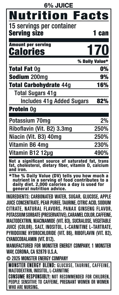 Monster Energy Juice Bad Apple, Energy + Juice, Energy Drink, 16 Ounce (Pack of 15)