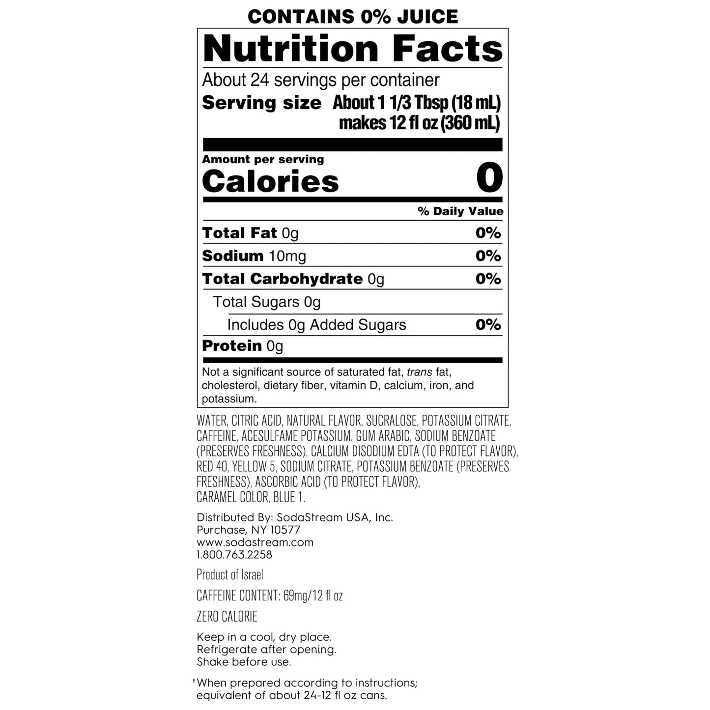 SodaStream MTN Dew Code Red Zero Sugar Drink Mix (440ml),(Pack of 8)