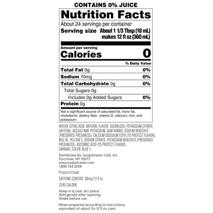 SodaStream MTN Dew Code Red Zero Sugar Drink Mix (440ml),(Pack of 8)