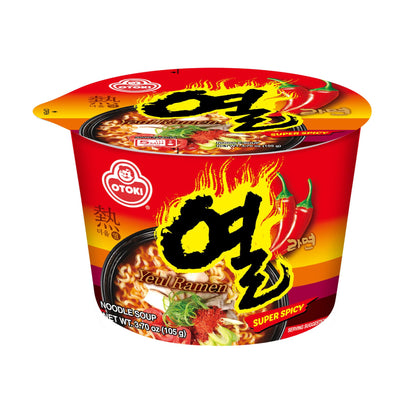 OTOKI Yeul Ramen Bowl – Super Spicy Korean Ramen with Savory Broth, Chewy Noodles, 3.70oz (Pack of 6)