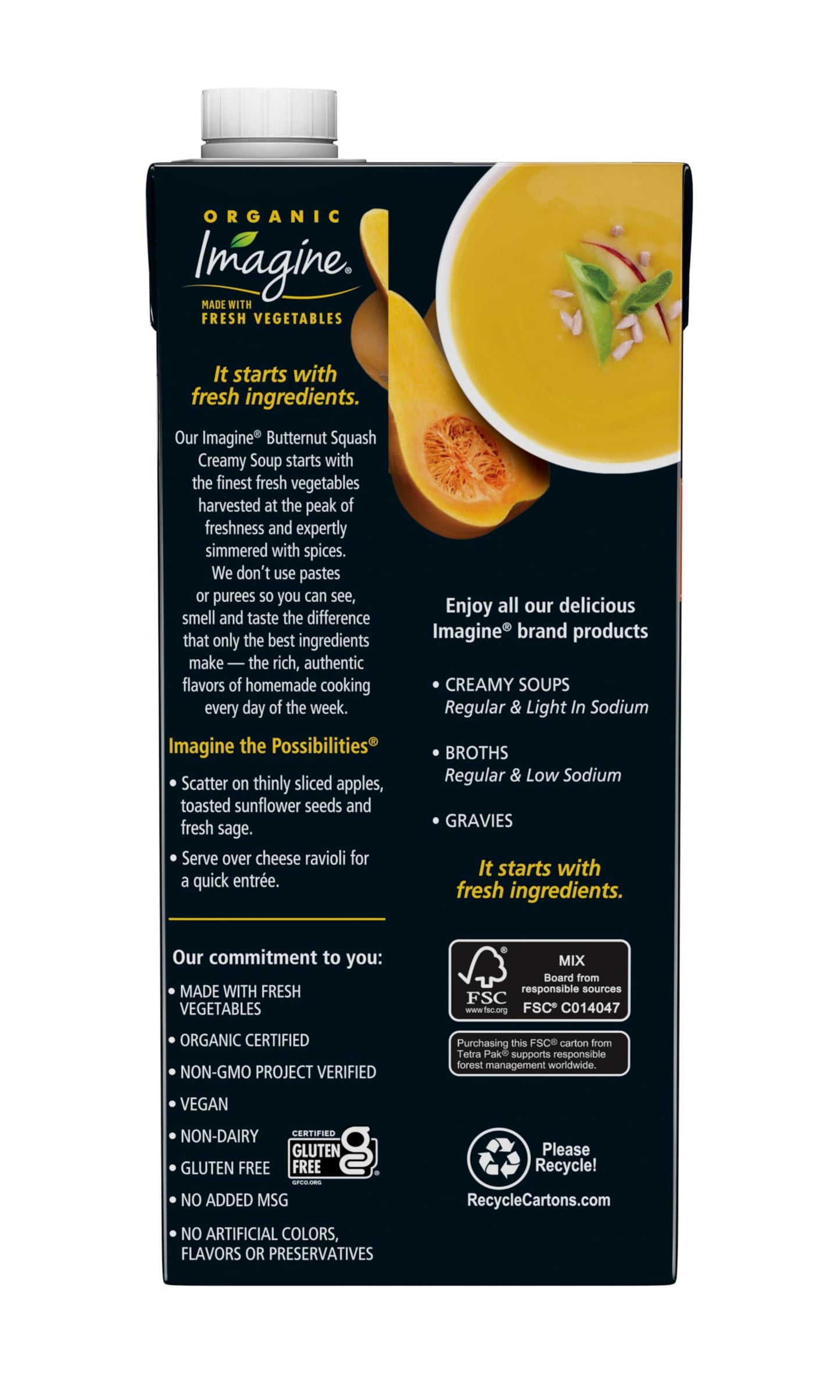 Imagine Organic Butternut Squash Creamy Soup 32 fl. oz (Pack of 6)