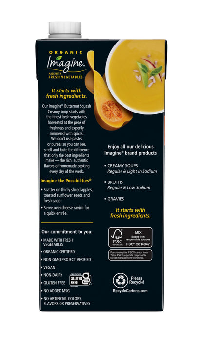 Imagine Organic Butternut Squash Creamy Soup 32 fl. oz (Pack of 6)