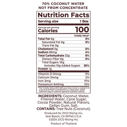 Zico Chocolate Coconut Water, Dairy-free, Plant-based, tastes like Chocolate Milk, 11.2 Fl Oz (Pack of 12)
