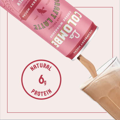 La Colombe Coffee, Strawberry Mocha Cold Brew Draft Latte, 9 fl oz Cans, 4 Pack