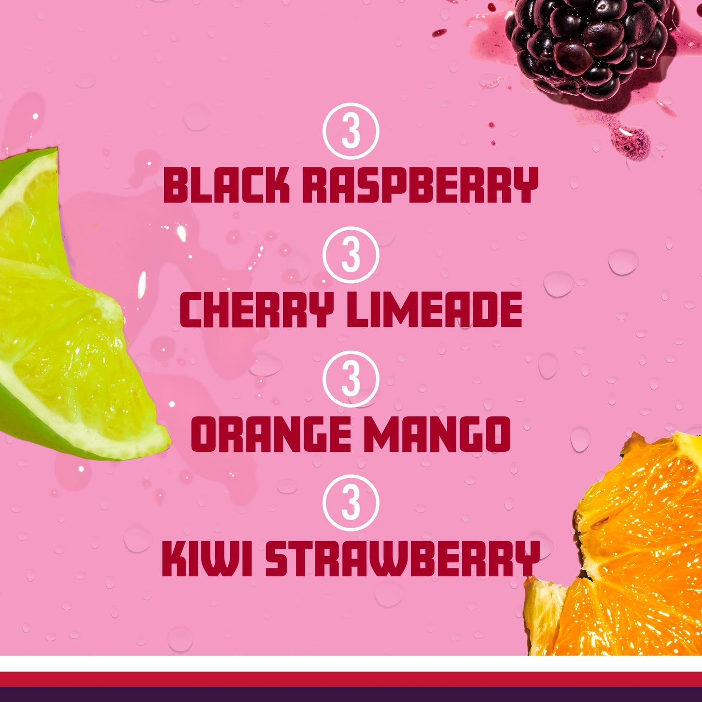 Sparkling Ice Purple Variety Pack, Flavored Water, Zero Sugar, with Vitamins and Antioxidants, 17 fl oz, 12 count (Black Raspberry, Cherry Limeade, Orange Mango, Kiwi Strawberry) (Pack of 2)