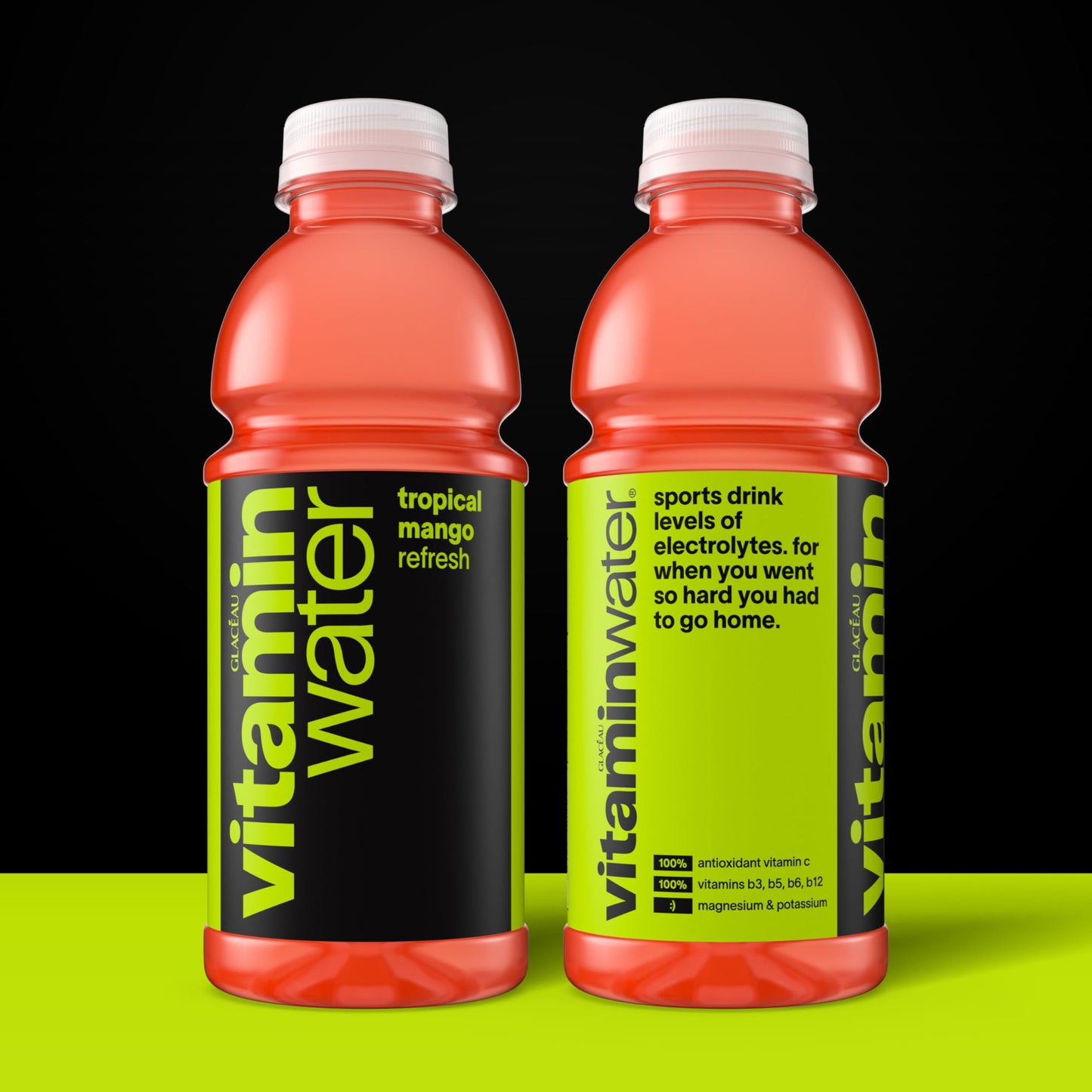 vitaminwater Refresh Tropical Mango Nutrient Enhanced Flavored Water Beverage, 20 fl oz Bottles, 12 Pack