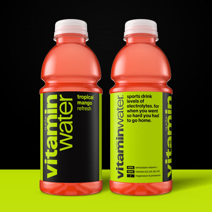 vitaminwater Refresh Tropical Mango Nutrient Enhanced Flavored Water Beverage, 20 fl oz Bottles, 12 Pack