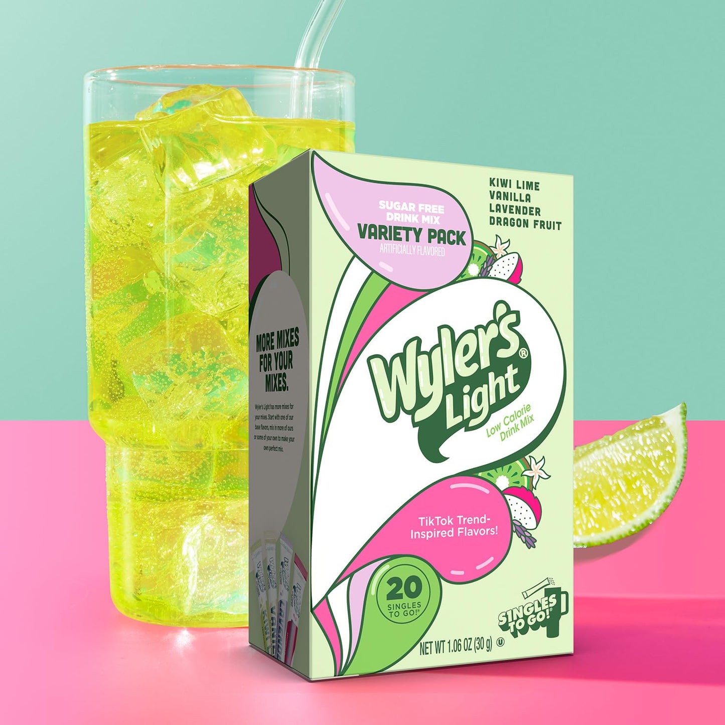 Wyler’s Light Watertok V2 Drink Mix Bundle – Fun Flavors & Base Flavors 2-Pack (40 Sticks Total) – Sugar-Free, Low Calorie Singles to Go for #Watertok Creations