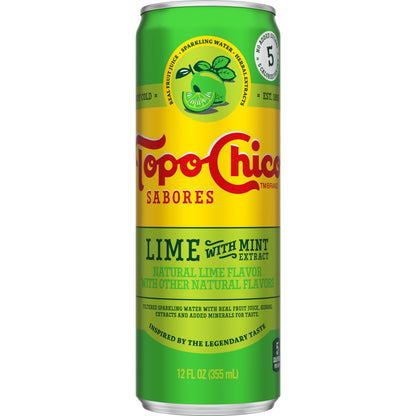 Topo Chico Sabores Lime with Mint Extract 12oz Can