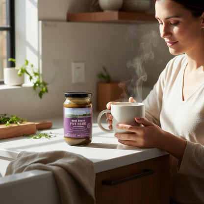 ABBCo Five Herbs Beef Broth Concentrate, Halal, Savoury Cooking Stock Base for Soups, Gravies & Sauces, Just Add Hot Water, 13.26Floz