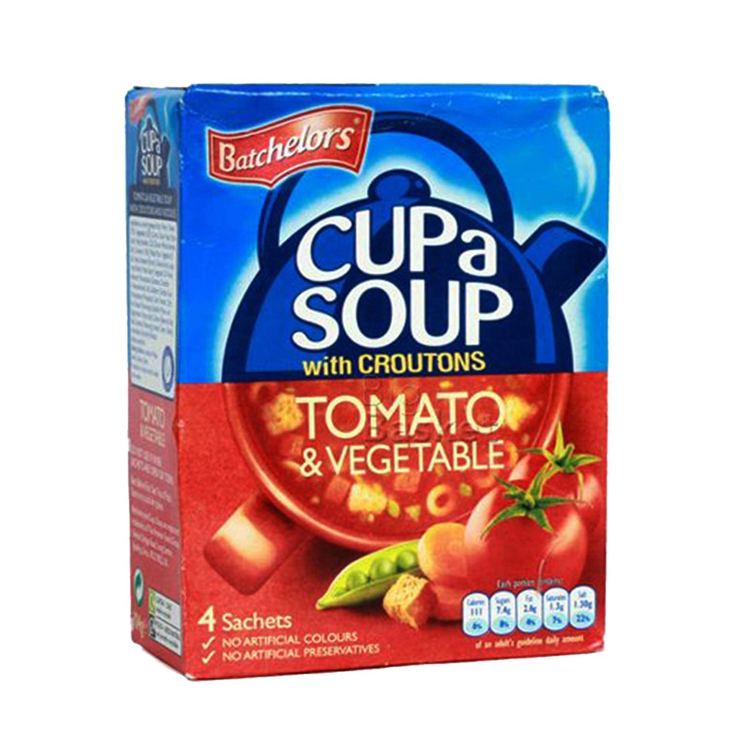Original Batchelors Cup a Soup Tomato Vegetables with Croutons Imported From The UK England Creamy Tomato Vegetable Soup Chunky Vegetable Rich Tomato Taste Topped Off With Crunchy Croutons