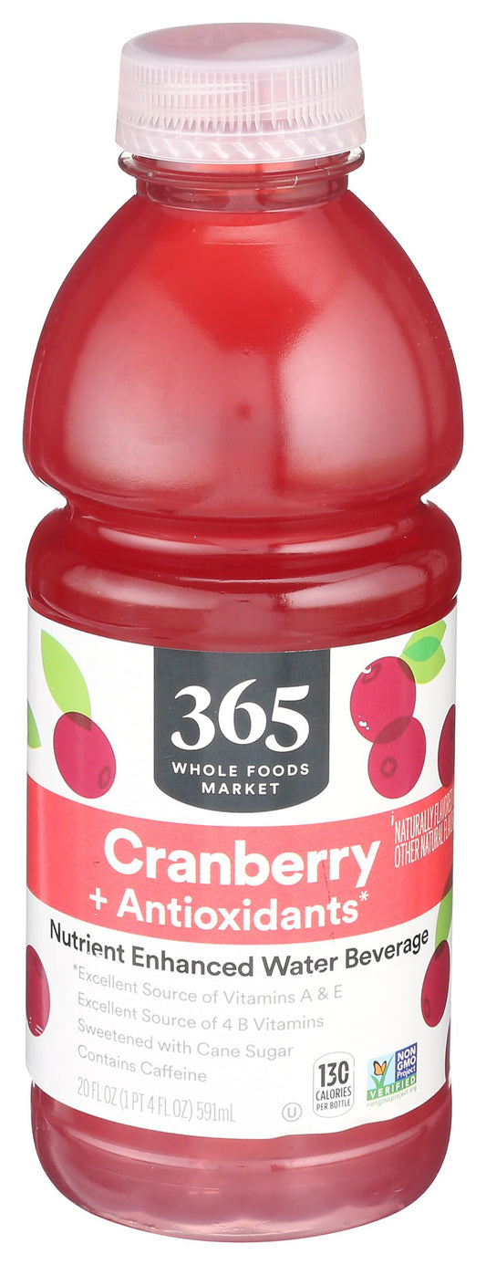 365 by Whole Foods Market, Nutrient Enhanced Water, Cranberry + Antioxidants, 20 Fl Oz