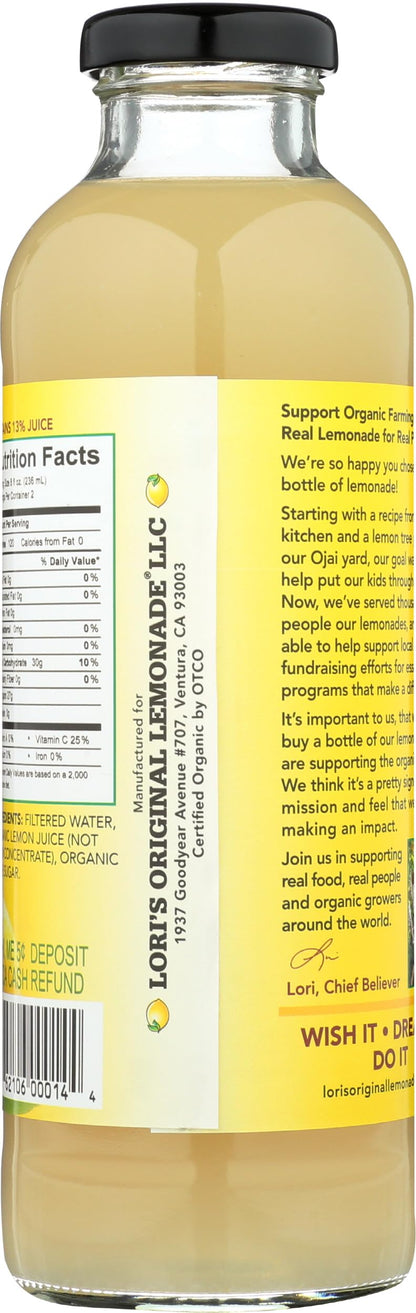 LORIS ORIGINAL LEMONADE Organic Original Lemonade, 16 FZ