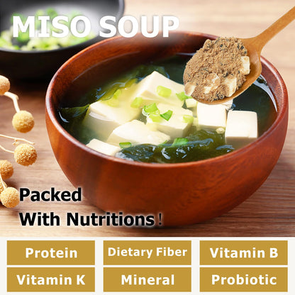 Yimi Miso Soup Powder with Freeze Dried Seaweed and Tofu, Instant Soup, Gluten Free, Ready in Minute, Flavorful, Japanese Style, 7.5 Oz
