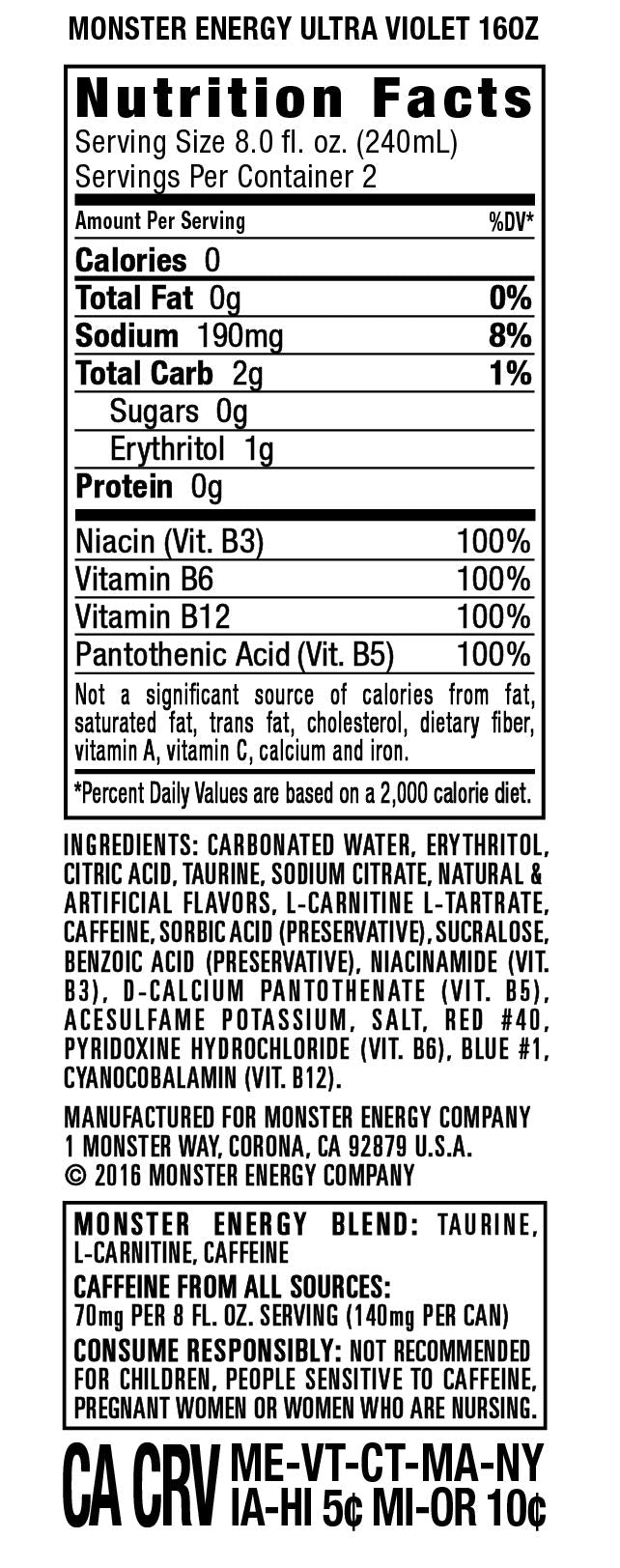 Monster Energy Ulta Violet, 16oz