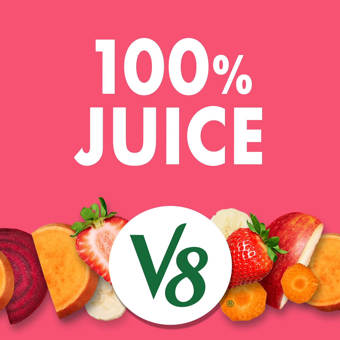V8 Blends 100% Juice Strawberry Banana Juice, 46 fl oz Bottle (Case of 6)