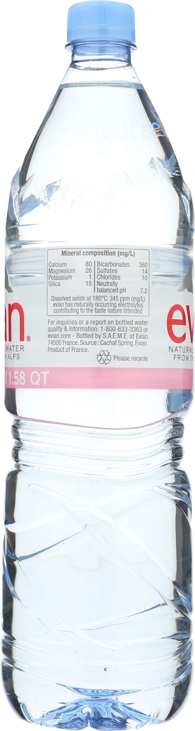 EVIAN Natural Spring Water, 50.7 FZ
