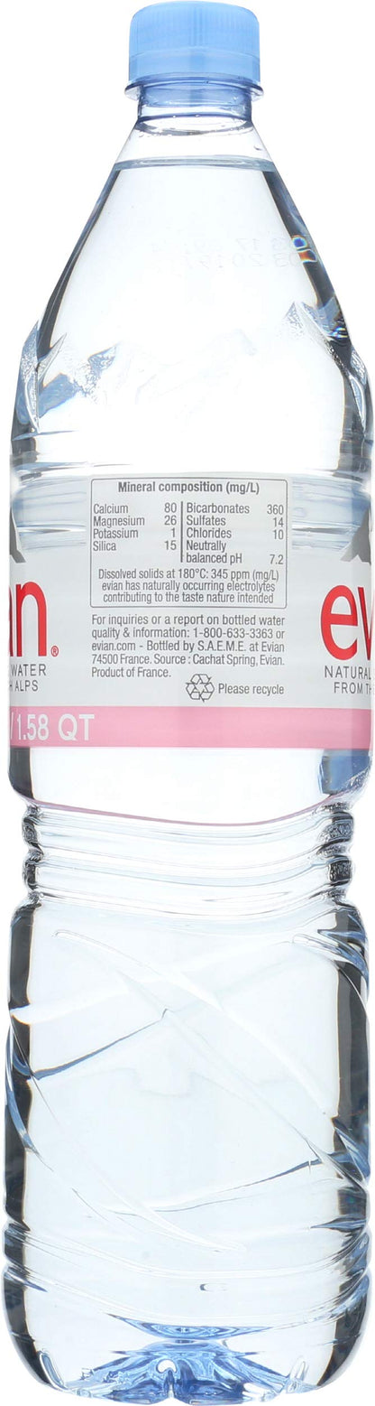 EVIAN Natural Spring Water, 50.7 FZ