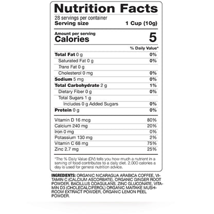 Daily Defense Organic Ground Bagged Coffee – Coffee with Maitake, Ginger Root, Lemon Peel & Superfoods – Healthy Mold Free Probiotic beverage, Vegan, Gluten Free - 10 oz