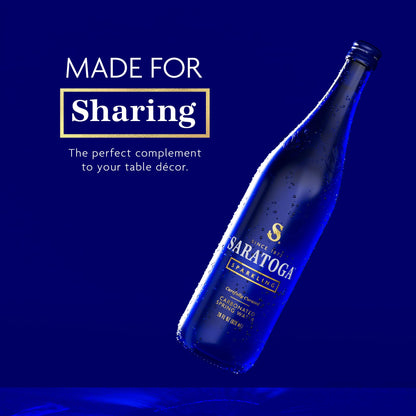 Saratoga Sparkling Water Bottles - Carbonated Spring Bottled Water - Glass Bottles - 28 Fl Oz