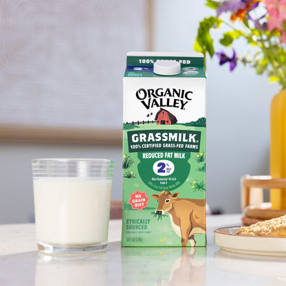 Organic Valley Grassmilk 100% Grass Fed 2% Reduced Fat Milk, Organic, 59 fl oz