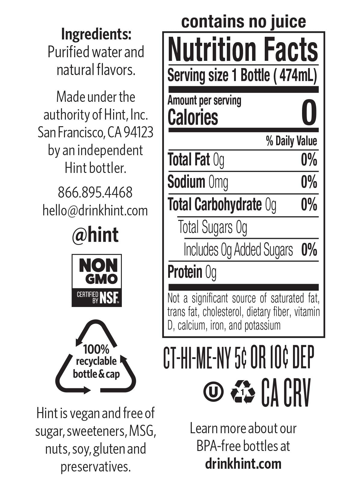 Hint Water Blackberry and Watermelon, 12 Bottles Hint Blackberry & 12 Bottles Hint Watermelon, Zero Calories, Zero Sugar and Zero Diet Sweeteners, 16 Fl Oz (Pack of 24)