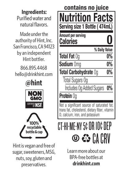 Hint Water Blackberry and Watermelon, 12 Bottles Hint Blackberry & 12 Bottles Hint Watermelon, Zero Calories, Zero Sugar and Zero Diet Sweeteners, 16 Fl Oz (Pack of 24)