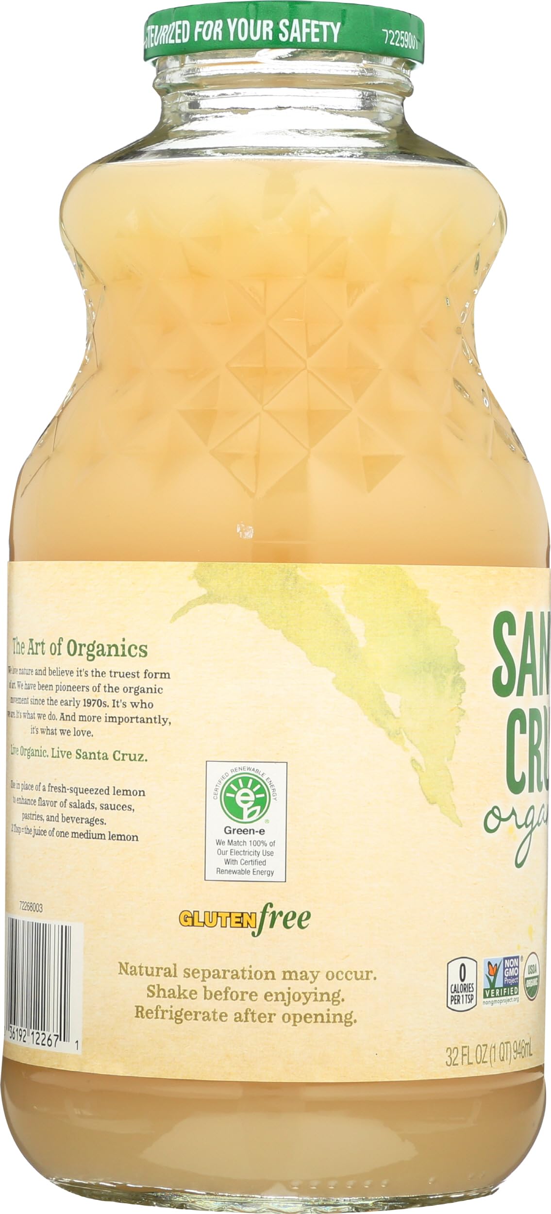 Santa Cruz Organic 100% Pure Lemon Juice, 32 fl oz (Pack of 1)