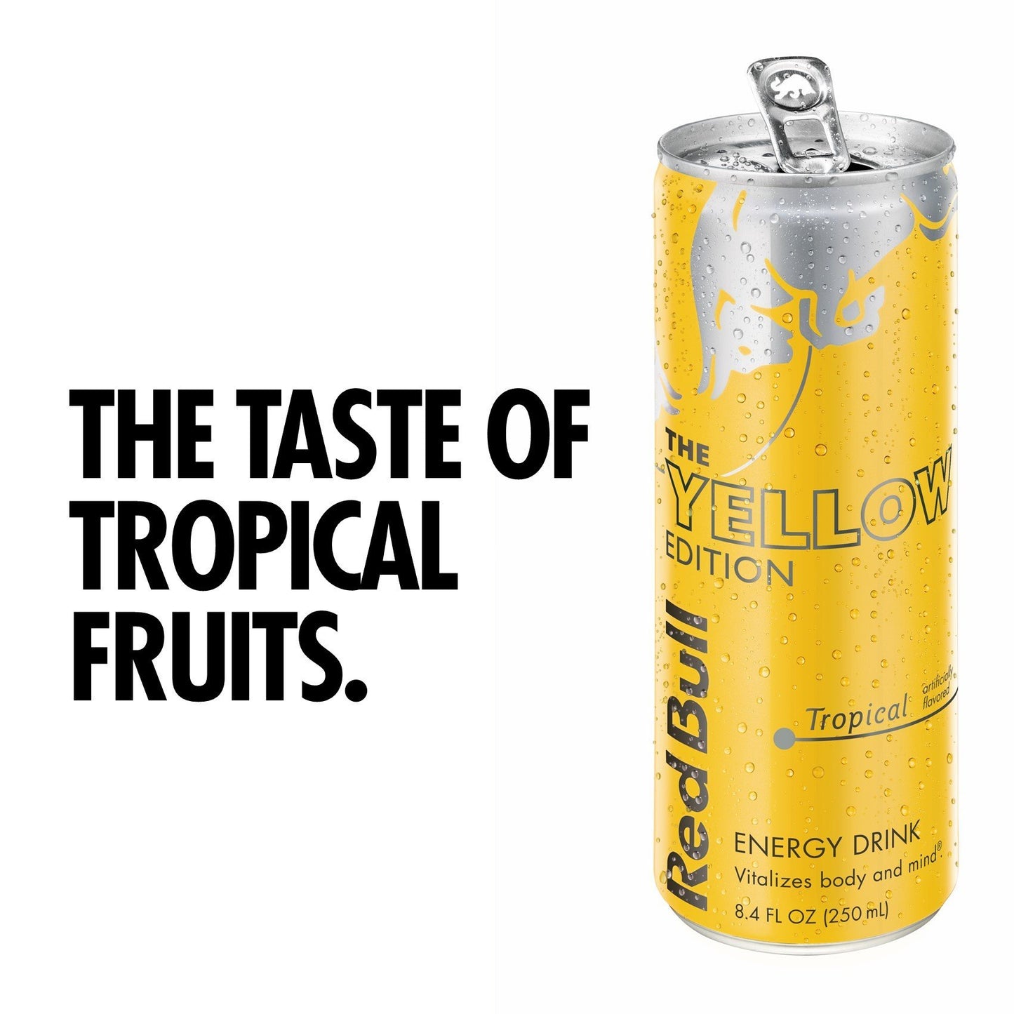Red Bull Red and Yellow Edition Watermelon and Tropical Energy Drink Bundle, 8.4 Fl Oz, 48 Cans