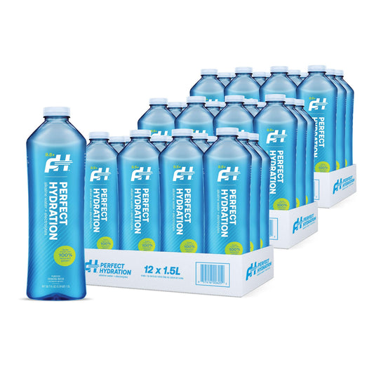 Perfect Hydration 9.5+ pH Alkaline Drinking Water, Made in the USA, 1.5-Liter Bottle, Case of 12, 3-Pack