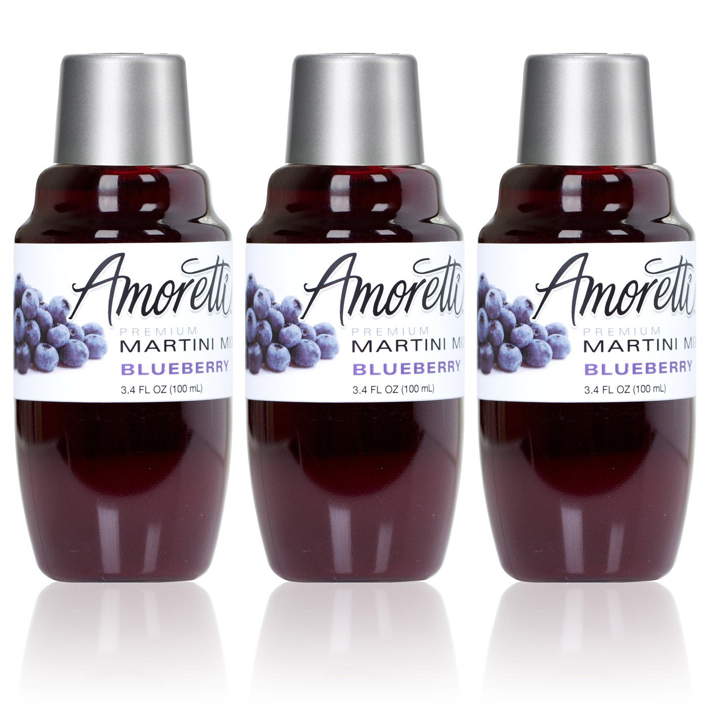 Amoretti Premium Martini Cocktail Mix Minis, Blueberry, 3.4 Fluid Ounce