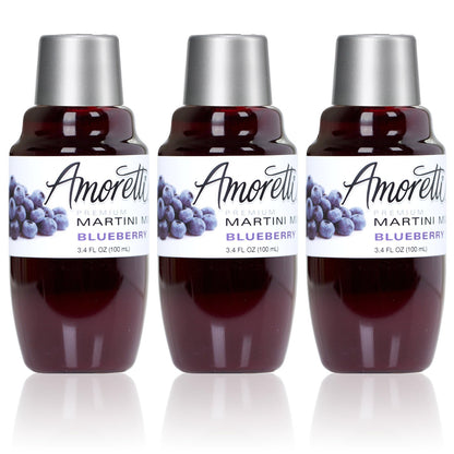 Amoretti Premium Martini Cocktail Mix Minis, Blueberry, 3.4 Fluid Ounce