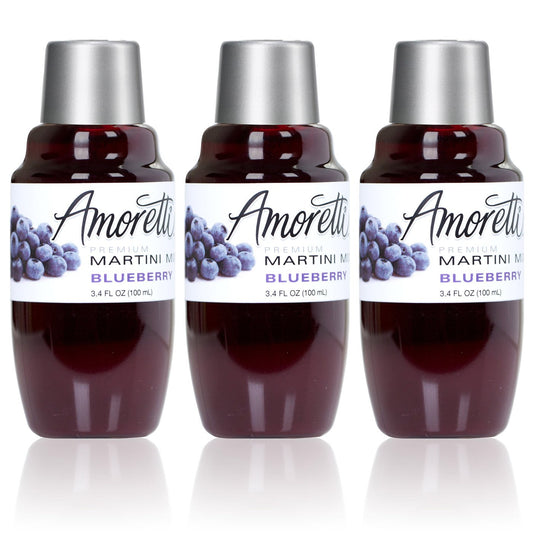 Amoretti Premium Martini Cocktail Mix Minis, Blueberry, 3.4 Fluid Ounce