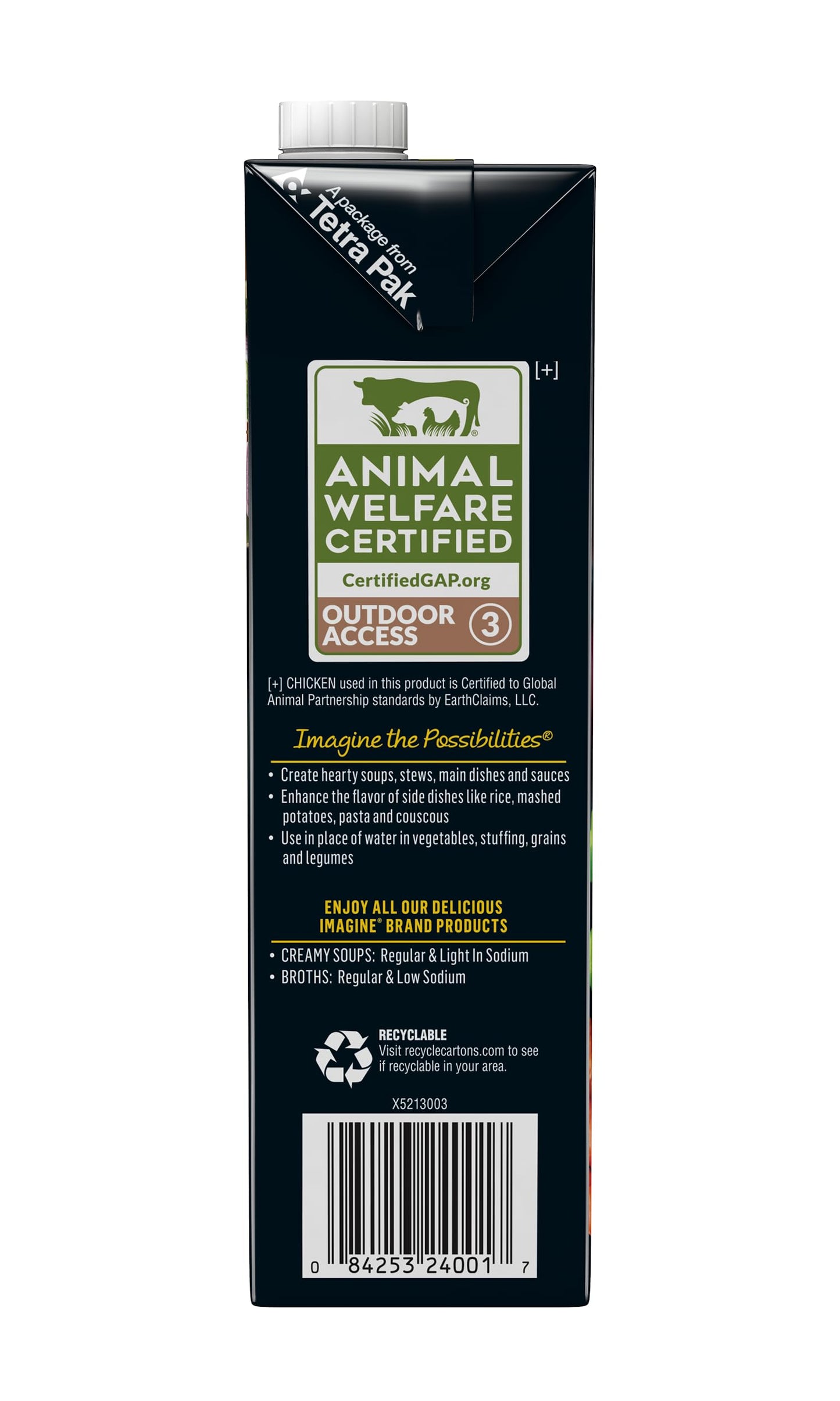 Imagine Organic Low Sodium Free Range Chicken Broth, 32 fl oz (Pack of 6)