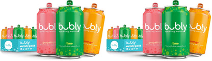 bubly Sparkling Water,Tropical Thrill 3 Flavor Variety Pack (Lime,Grapefruit,Mango),Zero Sugar & Zero Calories,Seltzer Water,12 Fl Oz Cans,(Pack of 36)