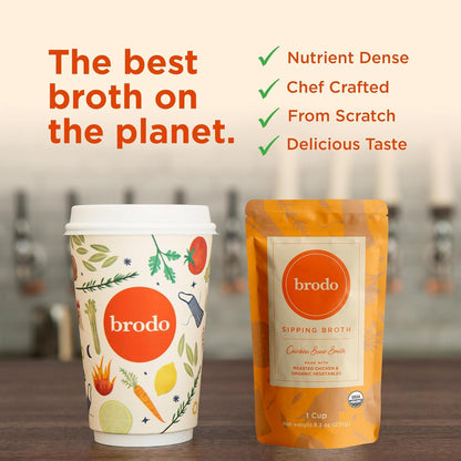 Brodo Broth Bundle with Variety Pack and Grass-Fed Beef Bone Broth, 8.3 oz (12 Cups Total)