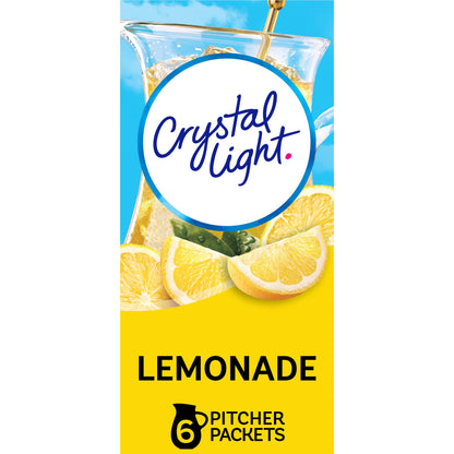 Crystal Light Lemonade Naturally Flavored with other natural flavor Powdered Drink Mix, 72 ct Pitcher Packets, 12 Canisters of 6 Pitcher Packets