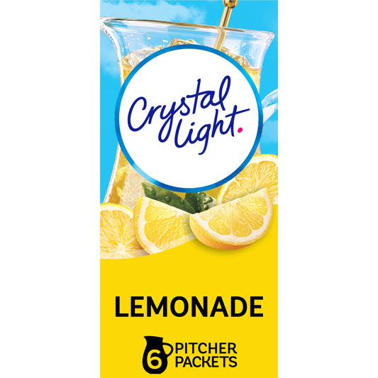 Crystal Light Lemonade Naturally Flavored with other natural flavor Powdered Drink Mix, 72 ct Pitcher Packets, 12 Canisters of 6 Pitcher Packets
