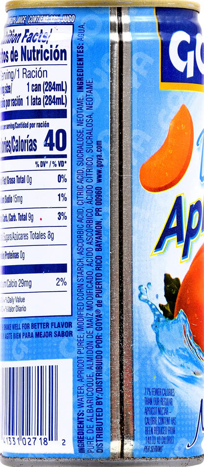 Goya Foods Diet Apricot Nectar, 9.6 Fl Oz (Pack of 24)
