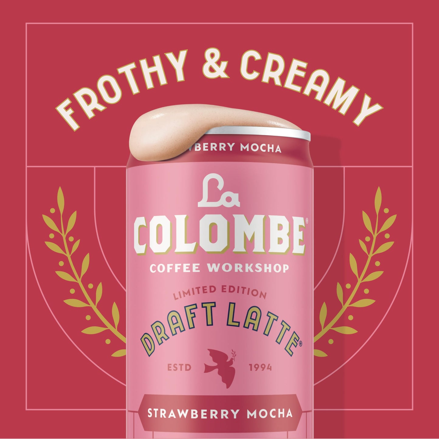 La Colombe Coffee, Strawberry Mocha Cold Brew Draft Latte, 9 fl oz Cans, 4 Pack