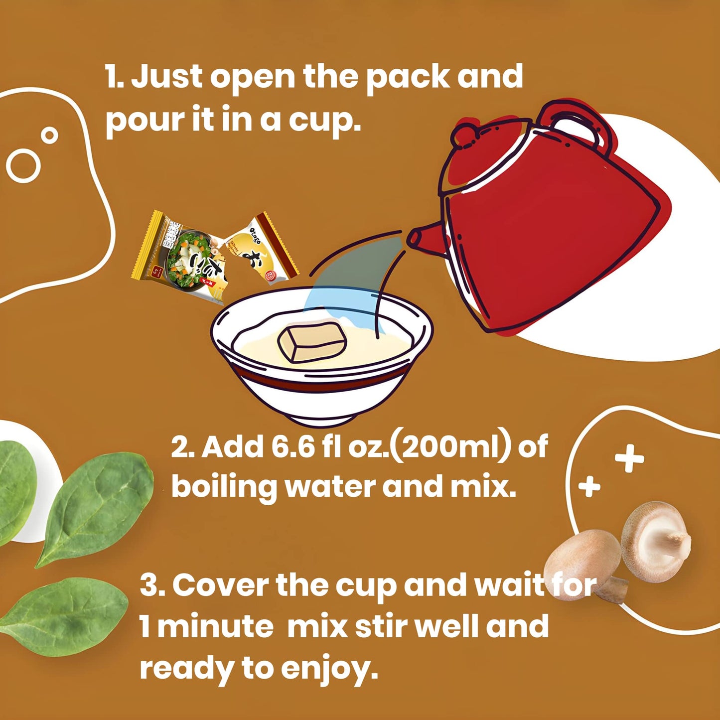 Otago Instant Japanese Mushroom Soup Packets Shiitake and Vegetable Clear Mushroom Soup (Shiitake Mushroom Soup)